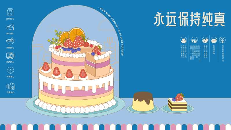 烘焙创意蛋糕插画展板KV-采灵感-cailinggan.com