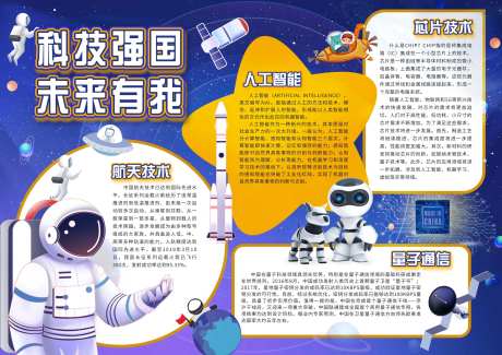 科技手抄报活动背景板-采灵感-https://www.cailinggan.com/