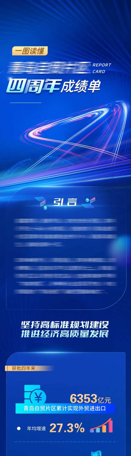 蓝色科技企业数据成绩单长图-采灵感-https://www.cailinggan.com/