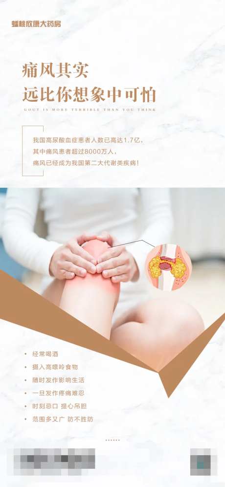 痛风小知识科普海报-采灵感-https://www.cailinggan.com/