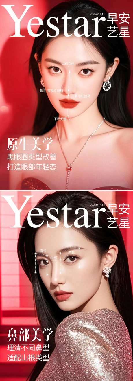 医美鼻部美学喜马拉雅中轴线海报-采灵感-https://www.cailinggan.com/