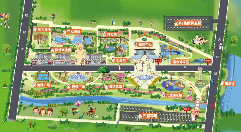 文旅城园区手绘地图导览图-采灵感-cailinggan.com