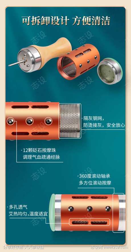 艾灸棒拆解展示模块-采灵感-https://www.cailinggan.com/