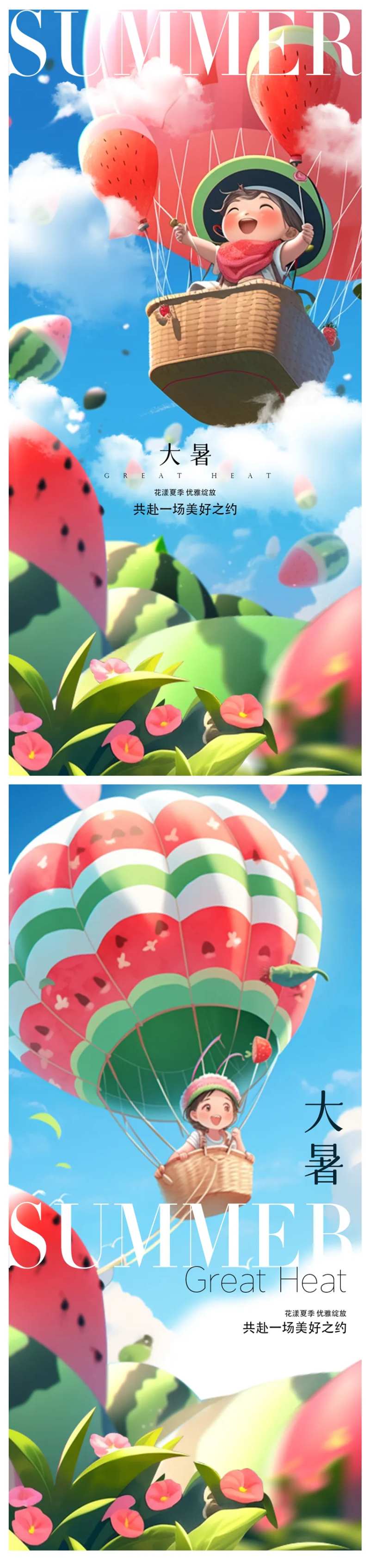 小暑大暑节气海报儿童节-采灵感-cailinggan.com