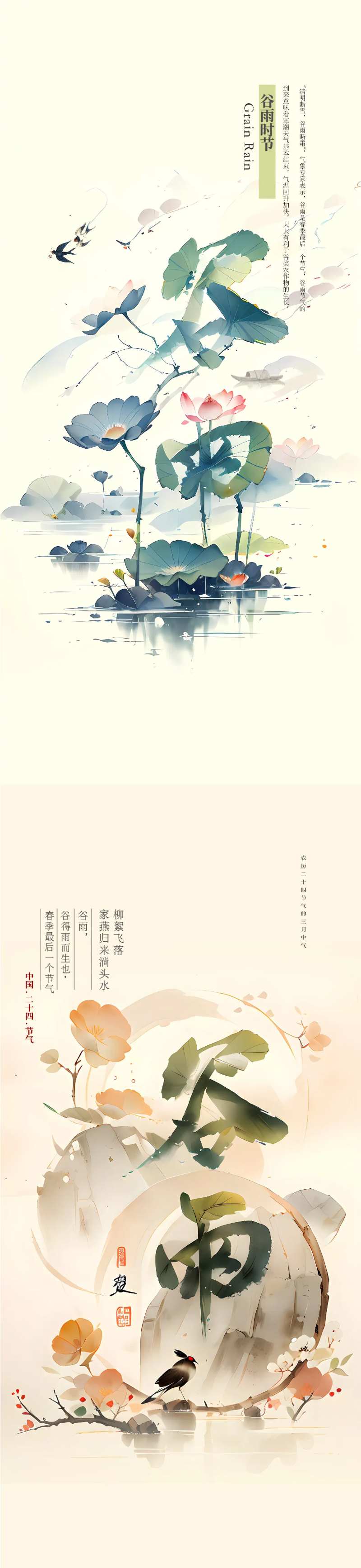 谷雨泼墨海报-采灵感-cailinggan.com