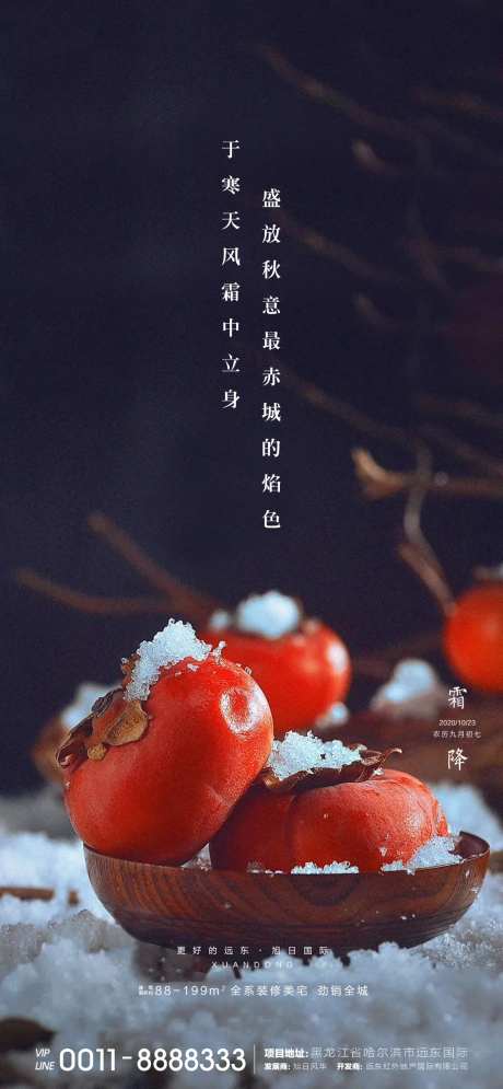 地产霜降节气海报-采灵感-https://www.cailinggan.com/