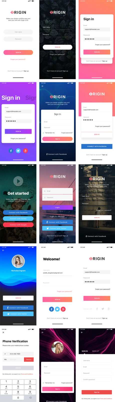 登录表单界面设计-采灵感-https://www.cailinggan.com/