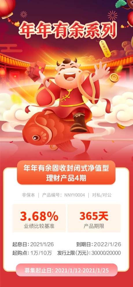 年年有余理财图海报-采灵感-https://www.cailinggan.com/