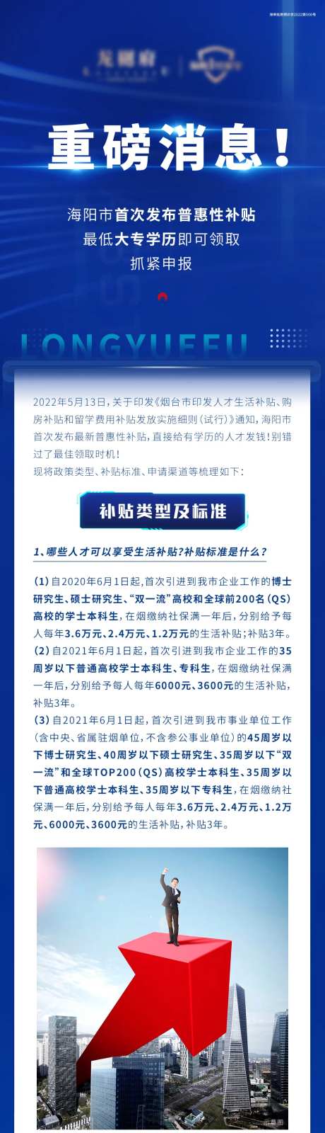 人才购房补贴政策长图海报-采灵感-https://www.cailinggan.com/