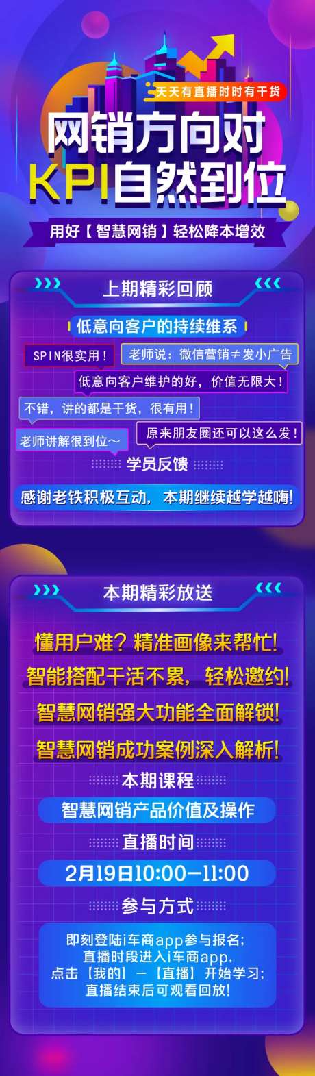 直播智能网销成交KPI海报-采灵感-https://www.cailinggan.com/