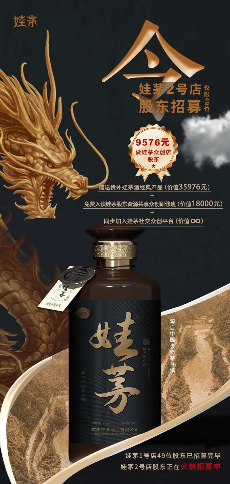 白酒股东招募宣传海报-采灵感-cailinggan.com