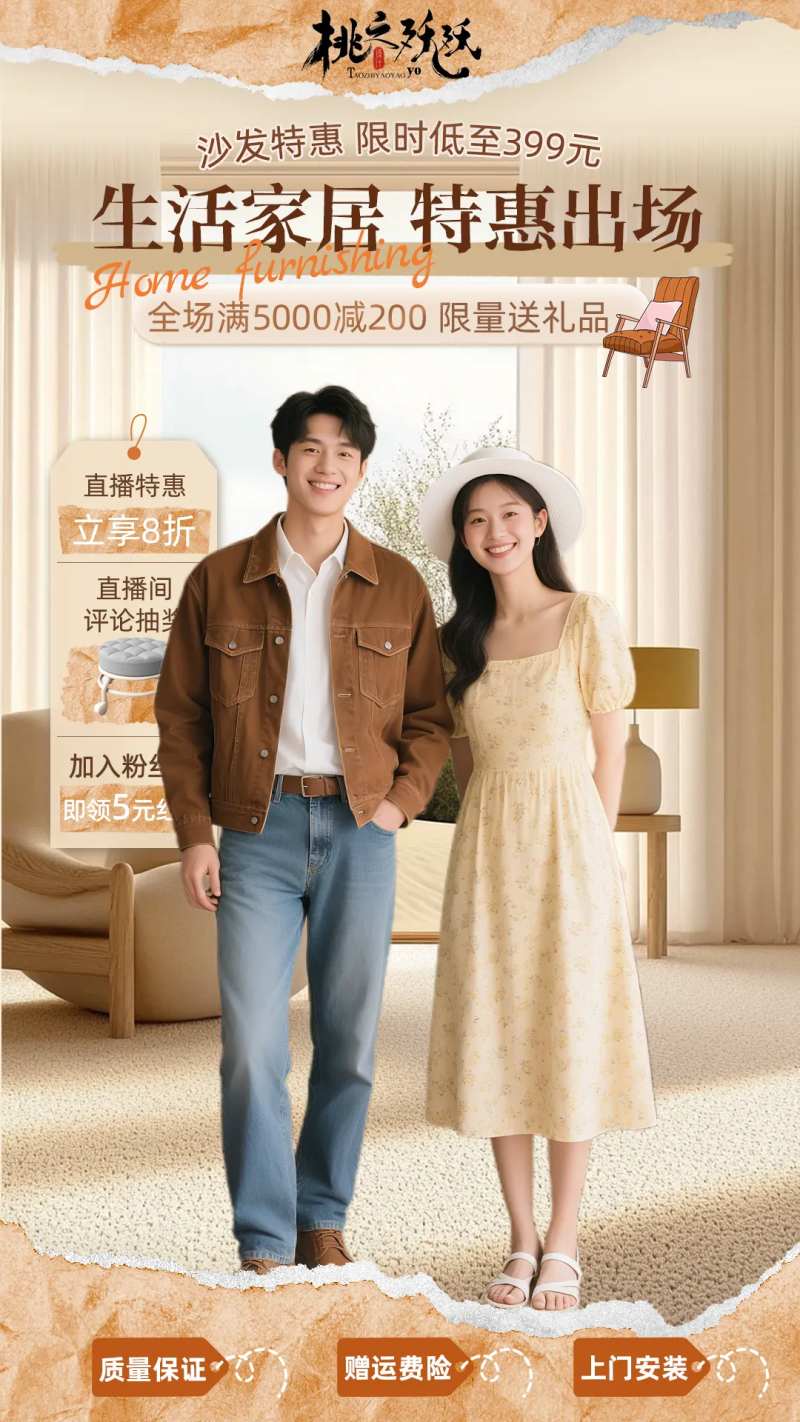 家居生活全屋定制直播背景-采灵感-cailinggan.com