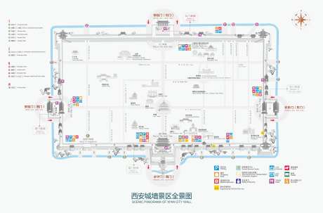 西安城墙景区游览图-采灵感-https://www.cailinggan.com/