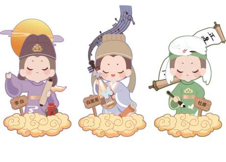 唐朝卡通人物立牌-采灵感-https://www.cailinggan.com/