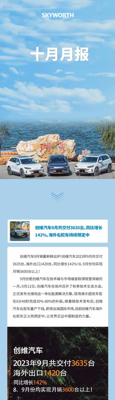 汽车十月月报海报-采灵感-https://www.cailinggan.com/