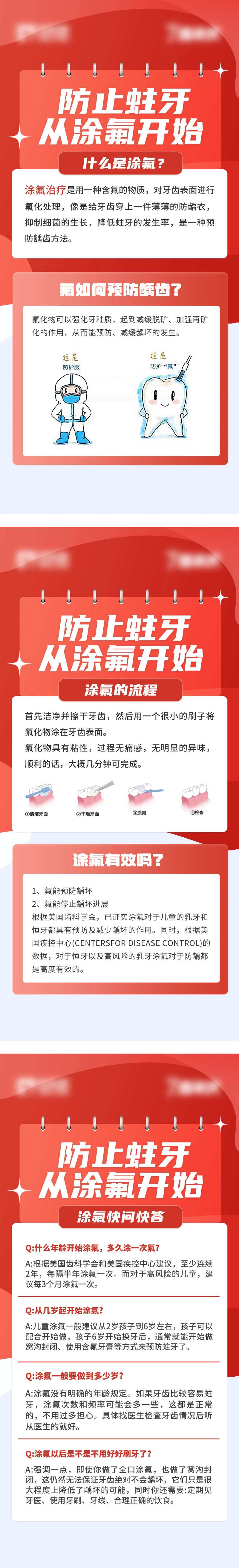 儿童口腔涂氟科普系列海报-采灵感-cailinggan.com
