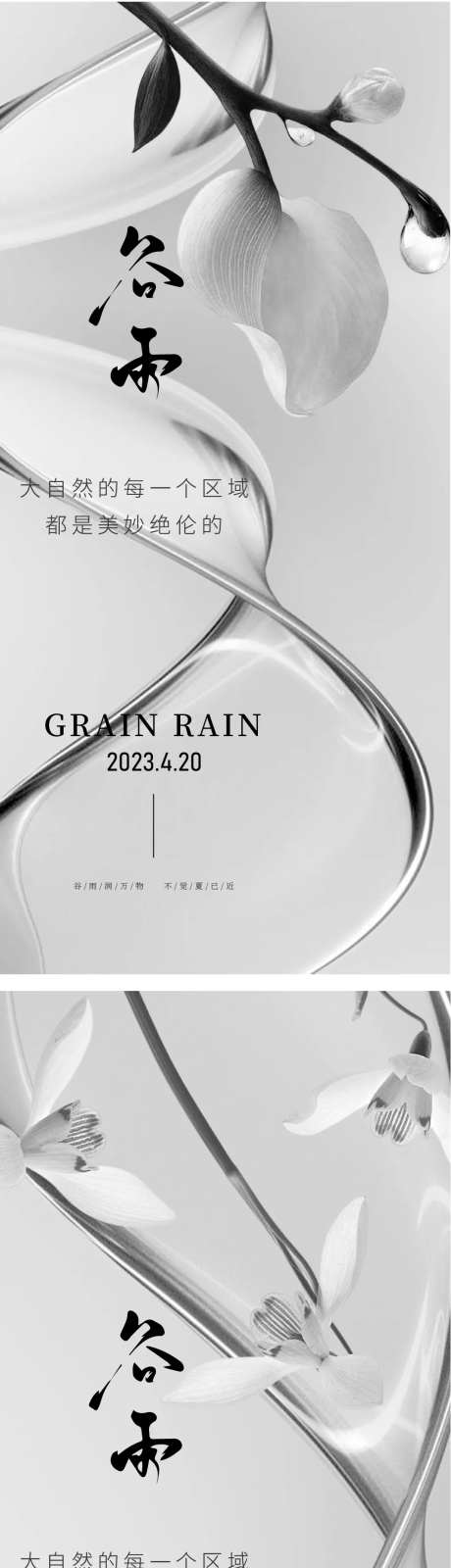 谷雨节气黑白灰微信稿-采灵感-https://www.cailinggan.com/