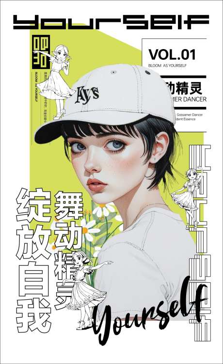  时尚手绘人物形象海报-采灵感-https://www.cailinggan.com/