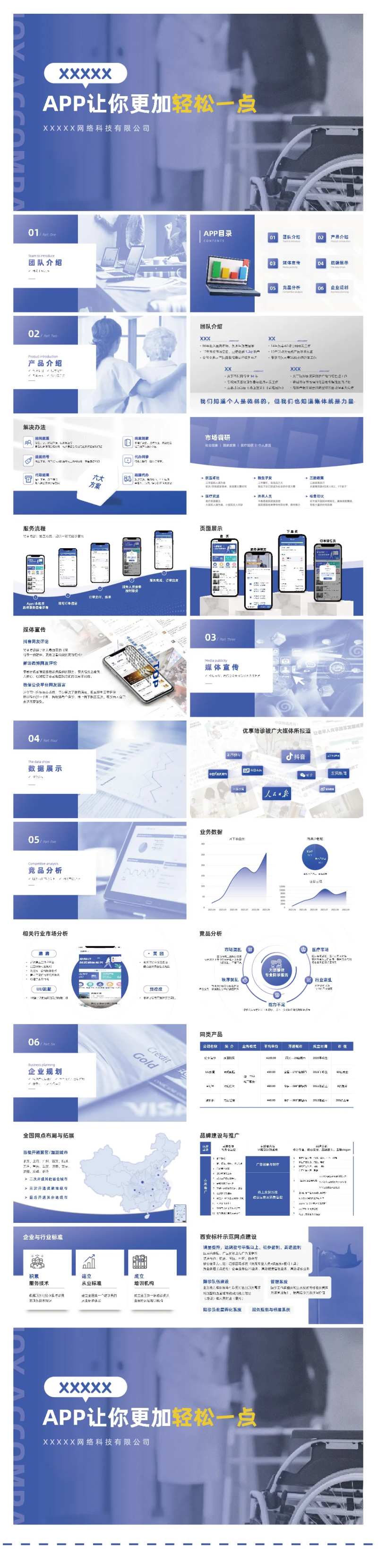 app蓝色产品汇报介绍报告ppt -采灵感-cailinggan.com