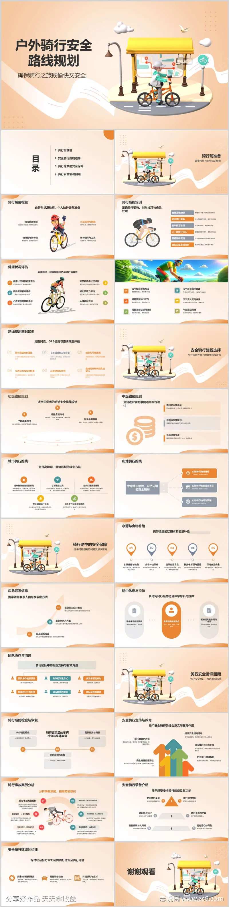 户外骑行安全路线规划PPT-采灵感-cailinggan.com