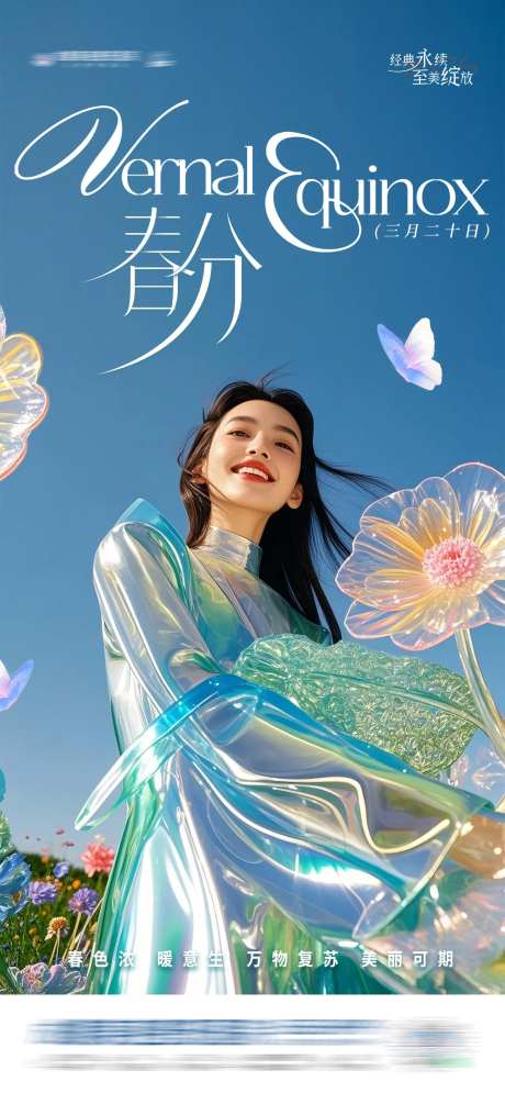 医美二十四节气春分创意海报-采灵感-https://www.cailinggan.com/