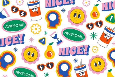 卡通贴底纹手举牌-采灵感-https://www.cailinggan.com/