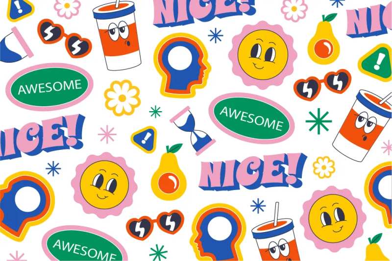 卡通贴底纹手举牌-采灵感-cailinggan.com