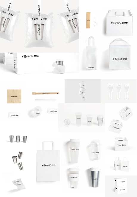 喜茶风极简咖啡奶茶样机贴图-采灵感-https://www.cailinggan.com/