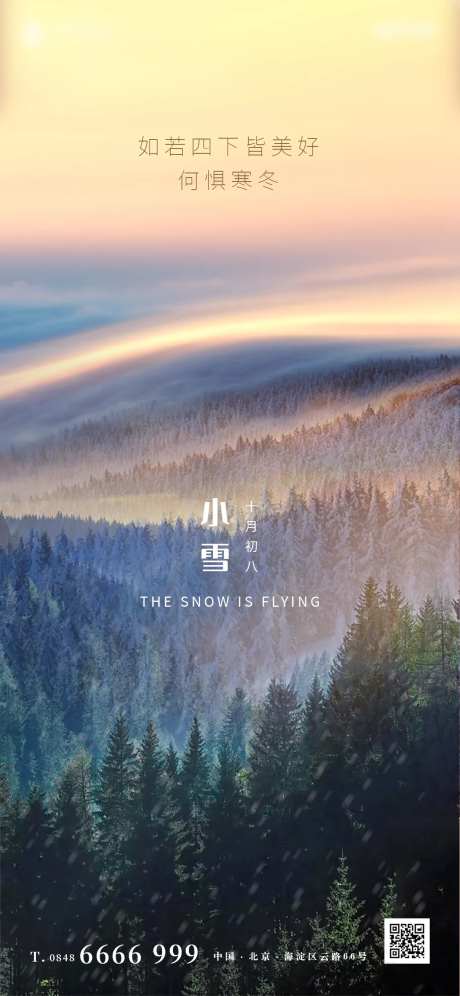 小雪简约大气海报-采灵感-https://www.cailinggan.com/