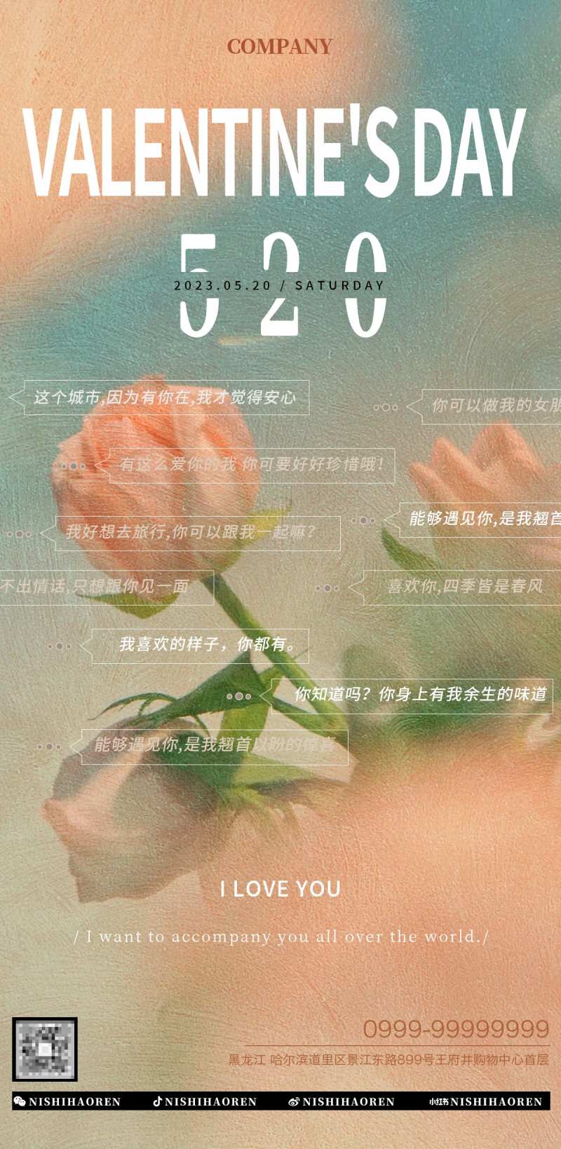 情人节520氛围感对话框海报-采灵感-cailinggan.com