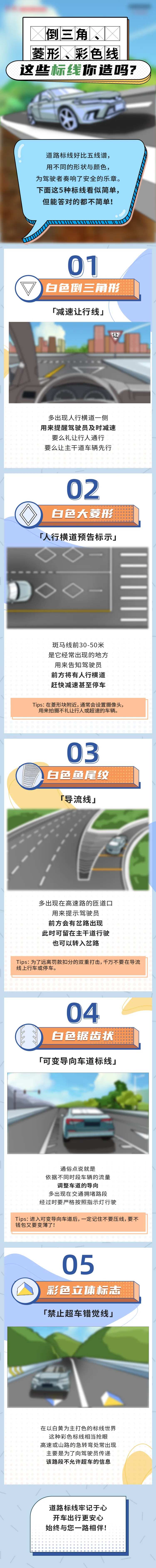 汽车道路标记线交通知识长图-采灵感-cailinggan.com