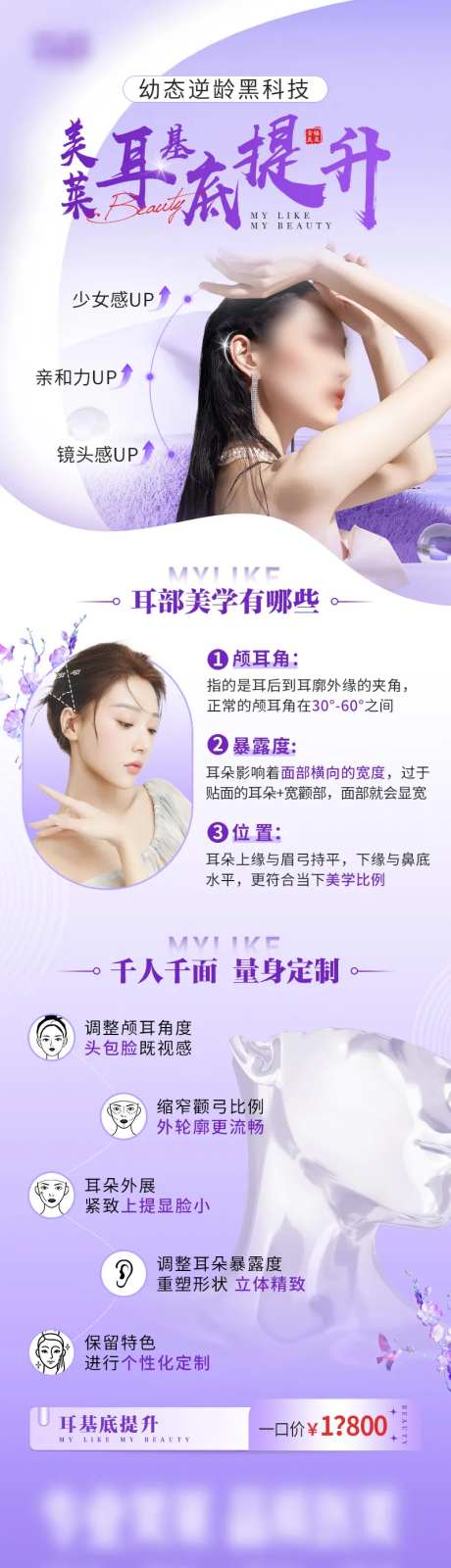 医美耳基底提升抗衰提拉政策活动海报-采灵感-https://www.cailinggan.com/