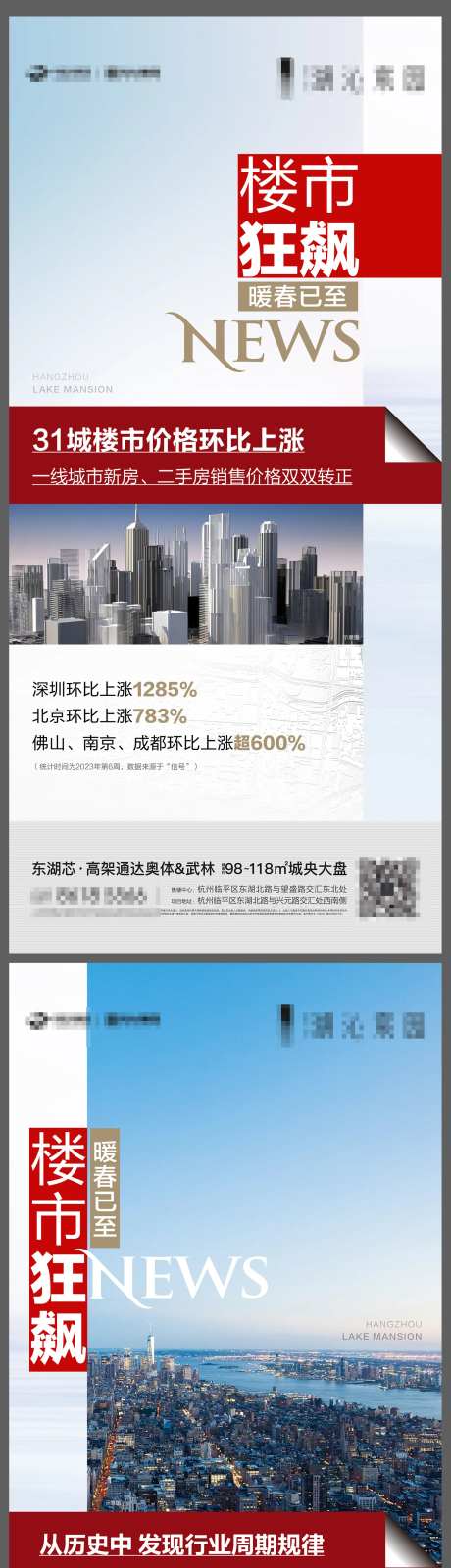 楼市狂飙政策形式系列海报-采灵感-https://www.cailinggan.com/