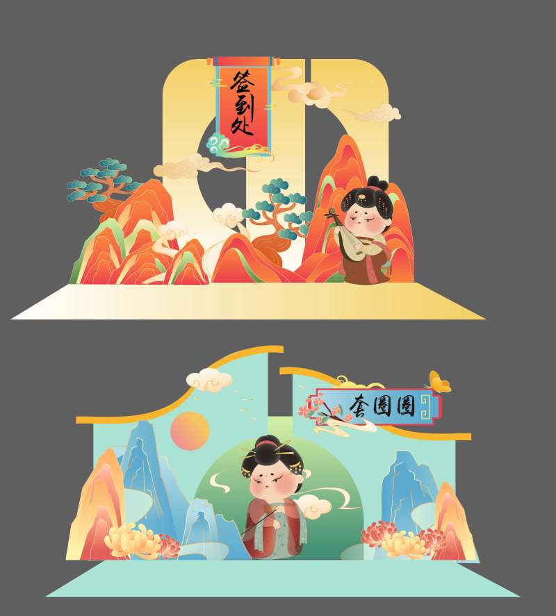 国风唐朝仕女美陈-采灵感-cailinggan.com