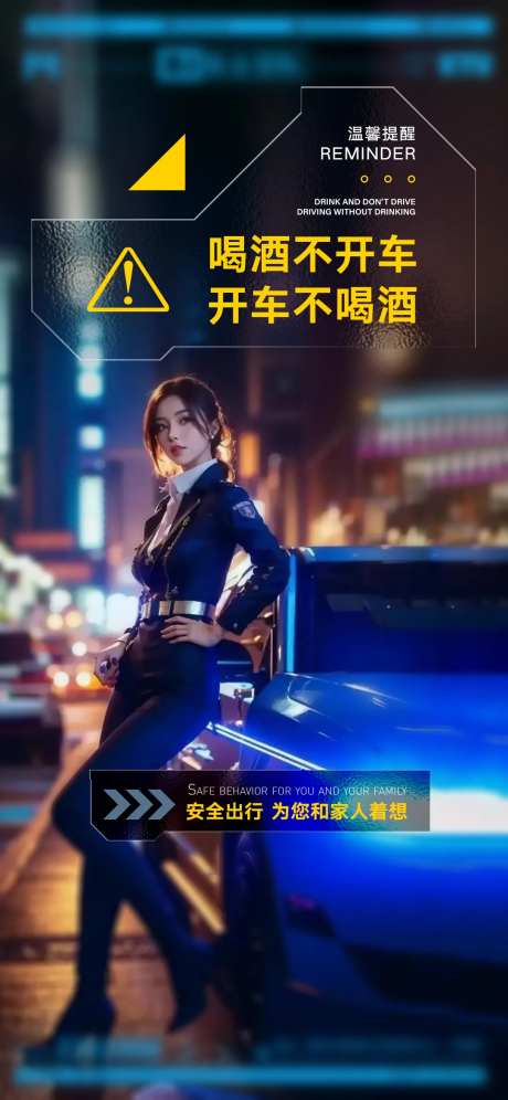 酒后不开车温馨提示海报-采灵感-https://www.cailinggan.com/