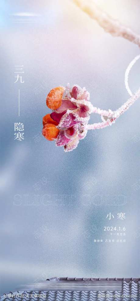 小寒意境海报-采灵感-https://www.cailinggan.com/
