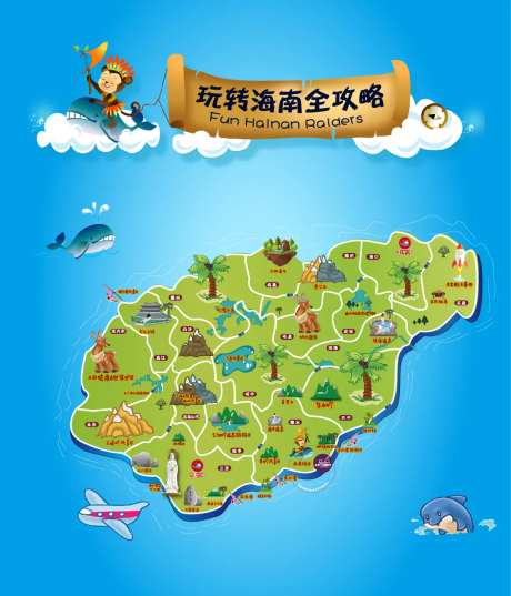 海南旅游地图广告展板-采灵感-https://www.cailinggan.com/
