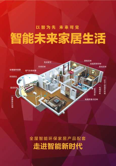智能家居家装装修方案营销海报-采灵感-https://www.cailinggan.com/
