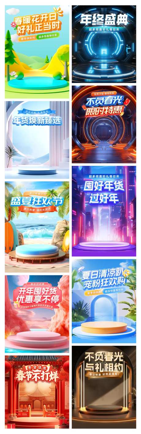 电商活动产品展台设计-采灵感-https://www.cailinggan.com/