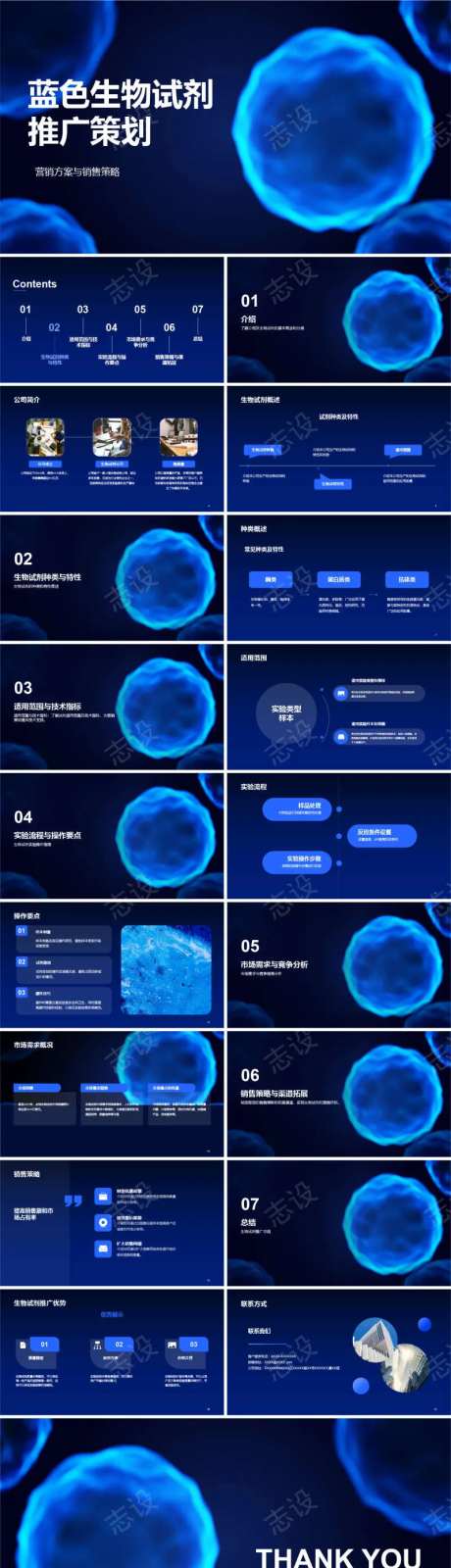 蓝色生物试剂推广策划PPT-采灵感-https://www.cailinggan.com/