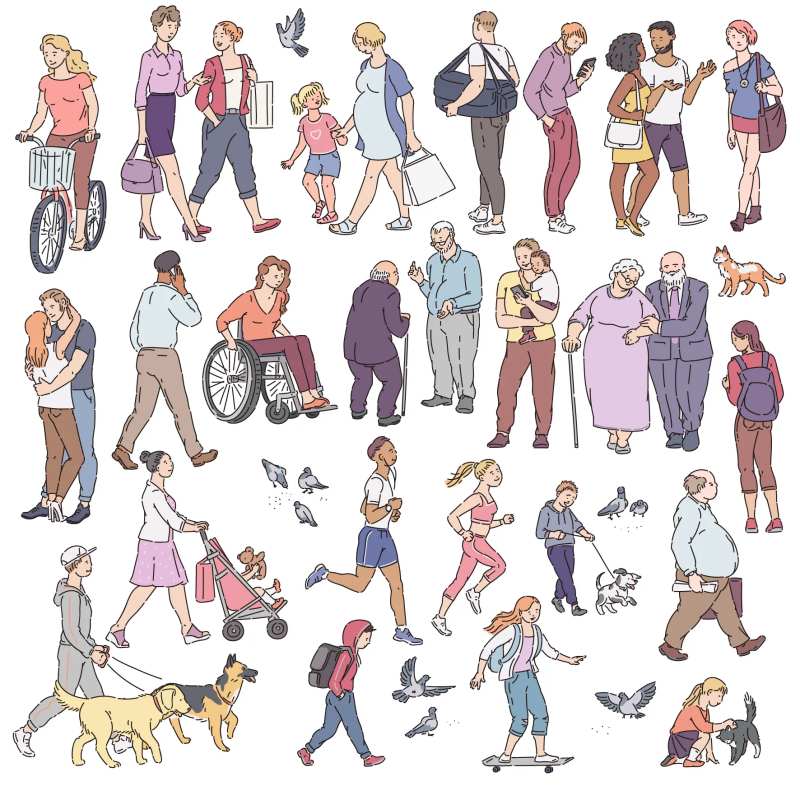 人物插画贴纸-采灵感-cailinggan.com