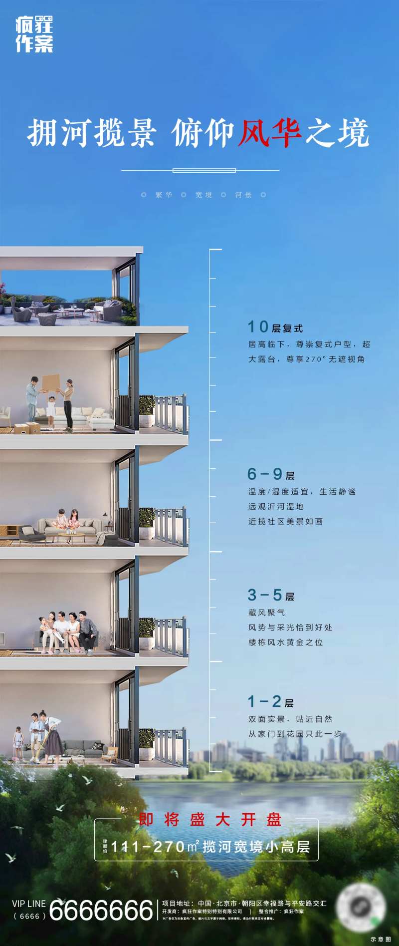 河景高层楼层优势价值点海报-采灵感-cailinggan.com
