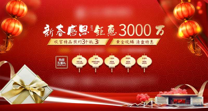 房地产新春五重礼活动展板-采灵感-cailinggan.com