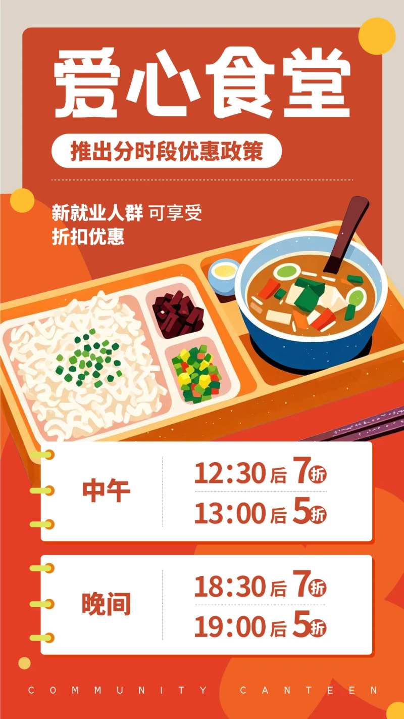 社区食堂打折展板-采灵感-cailinggan.com