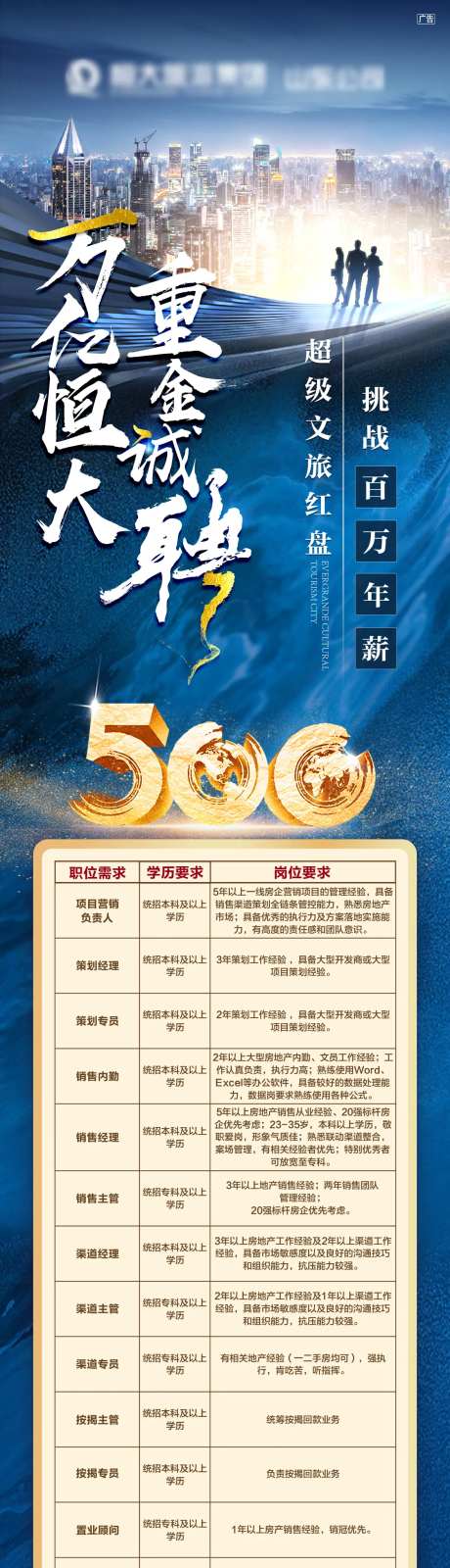 地产招聘质感海报-采灵感-https://www.cailinggan.com/