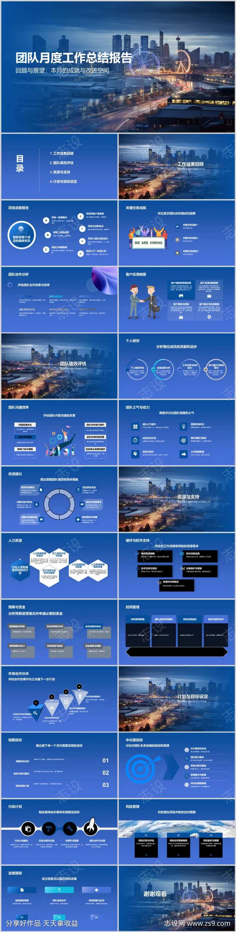 团队月度工作总结报告PPT-采灵感-cailinggan.com