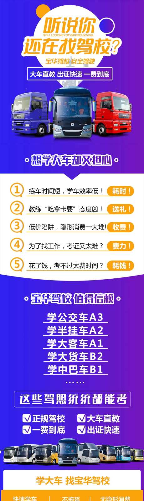 驾校考驾照培训专题设计长图-采灵感-https://www.cailinggan.com/