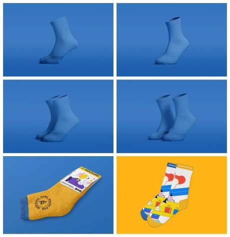 简约卡通袜子样机-采灵感-https://www.cailinggan.com/