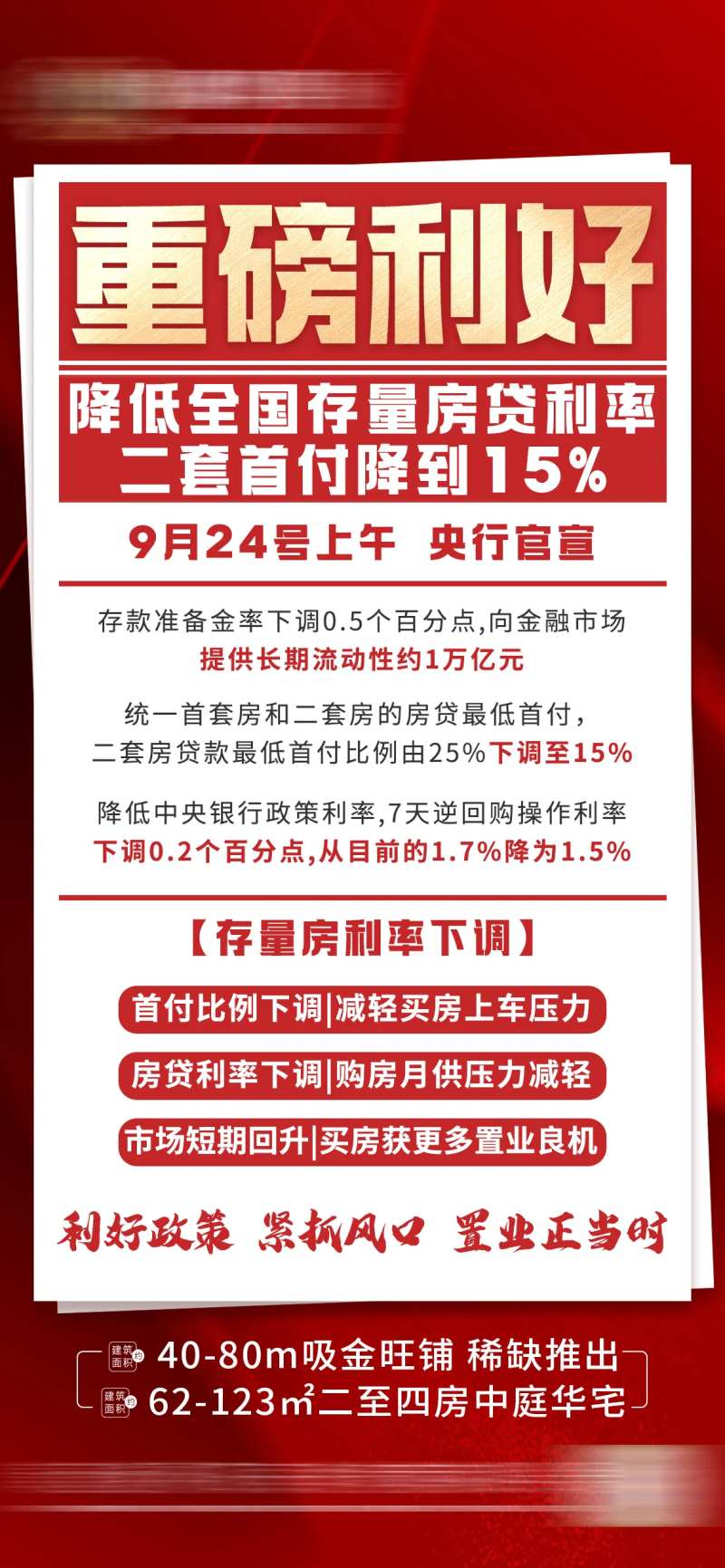 地产政策l利好消息政策解读海报-采灵感-cailinggan.com