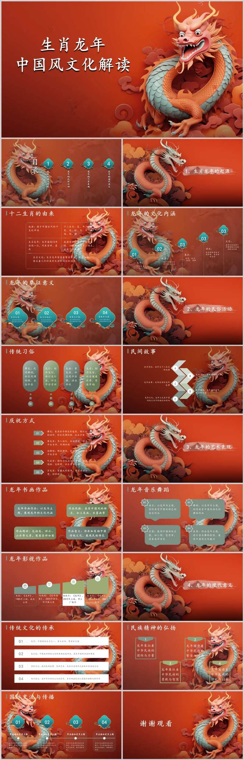 生肖龙年起源文化解读PPT-采灵感-cailinggan.com